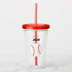 Baseball Personalised Kids Acrylic Tumbler