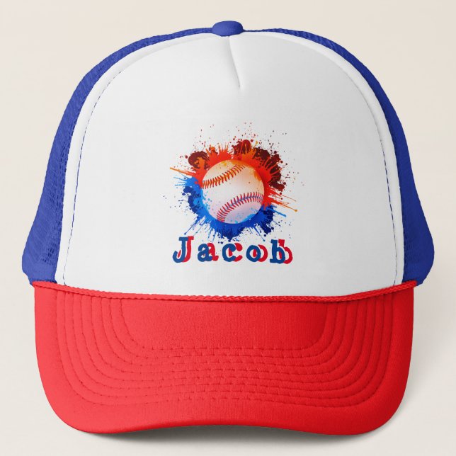 Baseball personalised kid's  trucker hat (Front)
