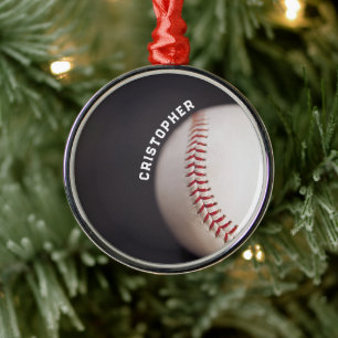 Baseball Personalised Metal Tree Decoration