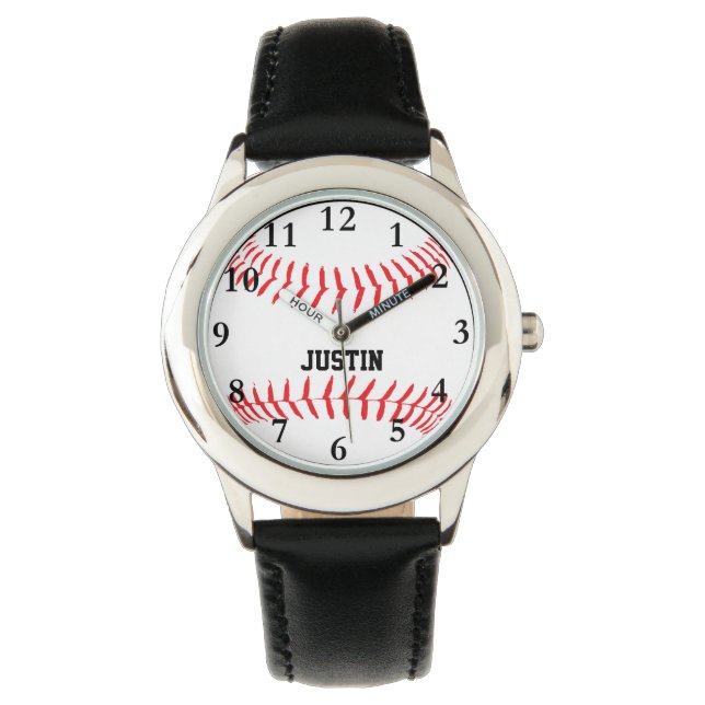 Baseball Personalised Name Boys Watch (Front)
