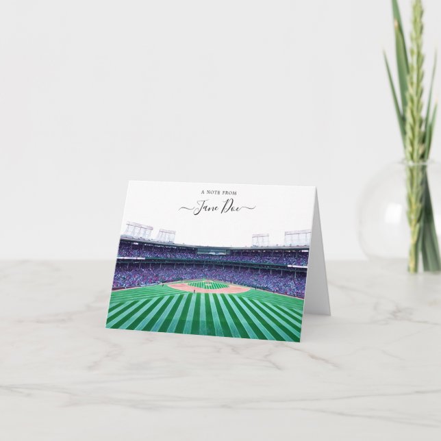 Baseball Personalised Note Card (Front)