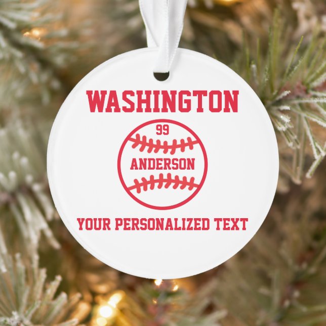 Baseball Personalised Ornament (Tree)
