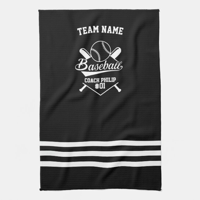 Baseball Personalized Coach, Team Mom Tea Towel (Vertical)