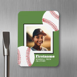 Baseball Photo Add Your Name - Can Edit Colour Magnet<br><div class="desc">A modern and trendy design for any sports director or middle school coaches. It can also be used for any sports athlete.</div>