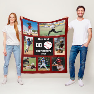 Baseball Photo Collage Fleece Blanket