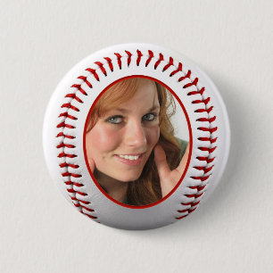 Baseball Photo Frame Template 6 Cm Round Badge