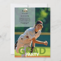 Baseball Photo Graduation Party II Invitation