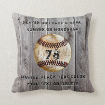 Baseball Pillow Personalised for Coach, Players