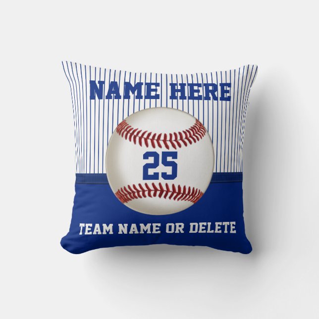 Baseball Pillow Personalised Name, Number, Team (Front)
