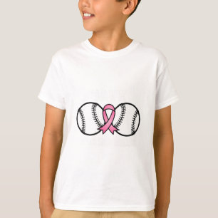Baseball Pink Ribbon Fight Cool Breast Cancer Awar T-Shirt