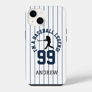 Baseball Pinstripe Jersey Number Design iPhone 14 Case