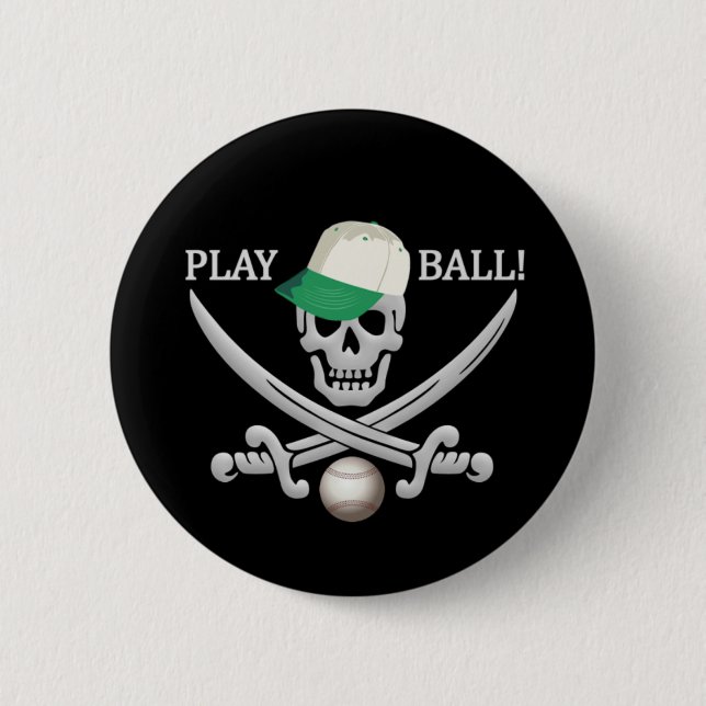 Baseball Pirate button (Front)