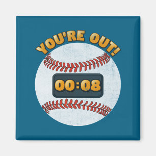 Baseball Pitch Clock 15 Seconds Design Magnet