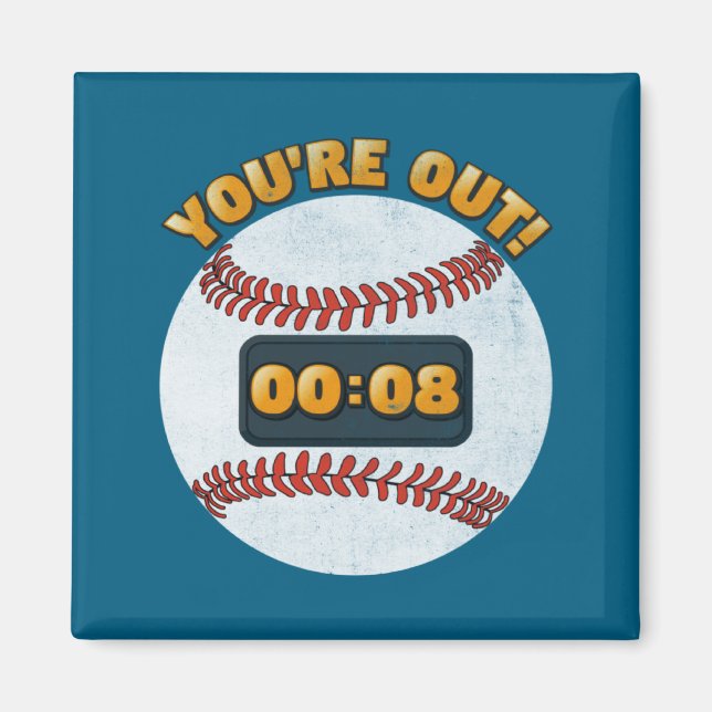 Baseball Pitch Clock 15 Seconds Design Magnet (Front)