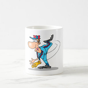 Baseball Pitcher Cartoon Style Coffee Mug