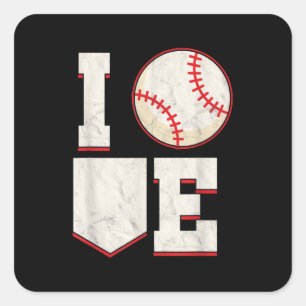Baseball Pitcher Catcher Batter Softball Sports Square Sticker