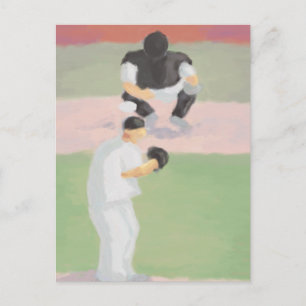 Baseball Pitcher & Catcher, Postcard