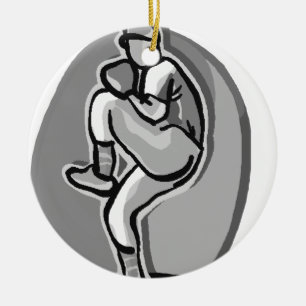 Baseball Pitcher Ceramic Tree Decoration