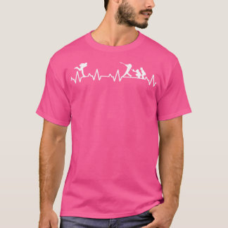 Baseball Pitcher EKG heartrate heartbeat line Base T-Shirt