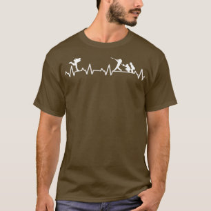 Baseball Pitcher EKG heartrate heartbeat line Base T-Shirt