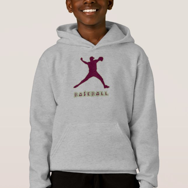 Baseball Pitcher Kids Hoodie (Front)