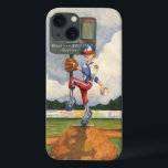 Baseball Pitcher on Mound by Jay Throckmorton iPhone 13 Case<br><div class="desc">Is it a curveball or a slider? Whatever it is it is coming right at you in this amazing piece by Jay Throckmorton. A baseball pitcher commands the mound, winding up to deliver a throw to the plate. Give this as a gift or hang it on your wall and enjoy...</div>