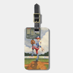 Baseball Pitcher on Mound by Jay Throckmorton Luggage Tag