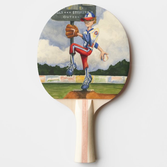 Baseball Pitcher on Mound by Jay Throckmorton Ping Pong Paddle (Front)