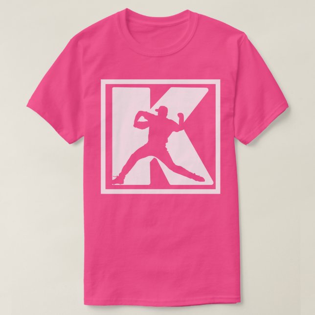 Baseball Pitcher Pitching K Strikeout Baseball Fun T-Shirt (Design Front)