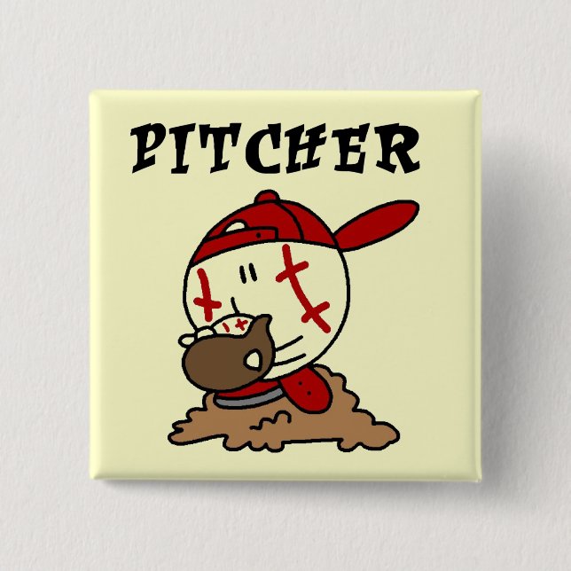 Baseball Pitcher Tshirts and Gifts 15 Cm Square Badge (Front)