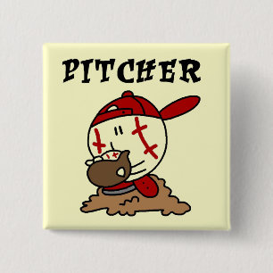Baseball Pitcher Tshirts and Gifts 15 Cm Square Badge