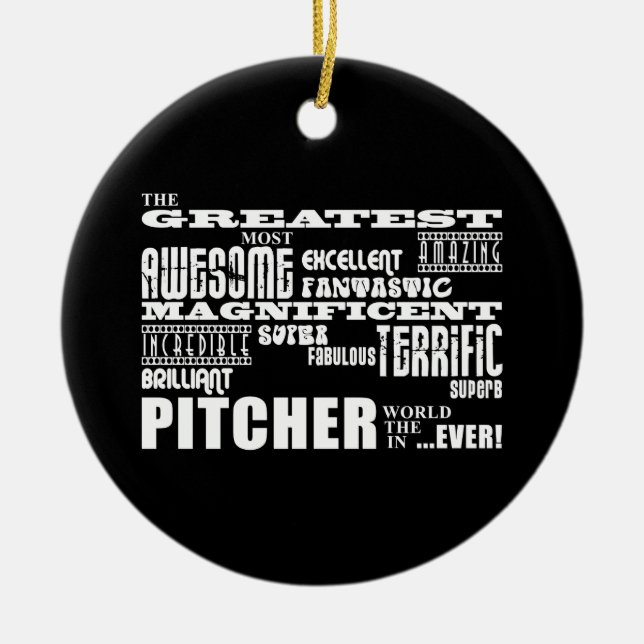 Baseball Pitchers : Greatest Pitcher Ceramic Tree Decoration (Front)