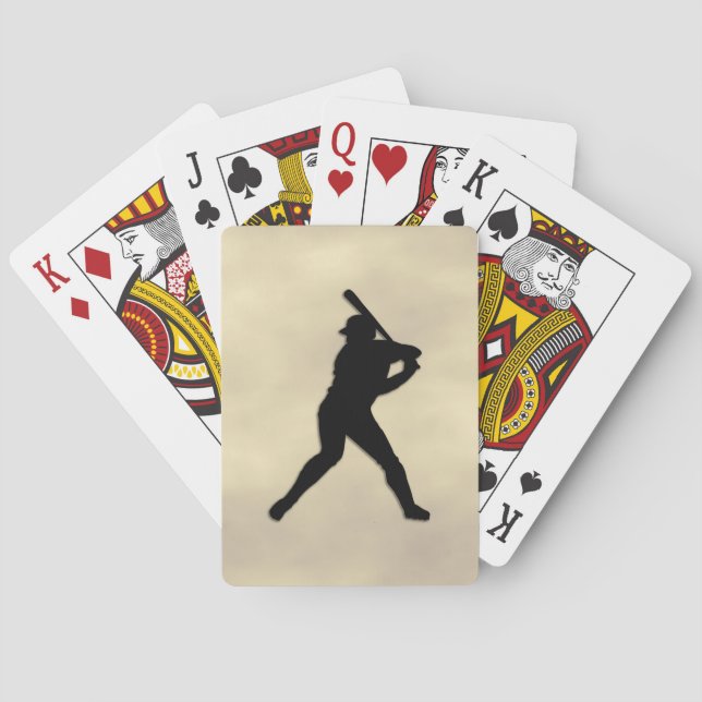 Baseball Player at Bat Playing Cards (Back)