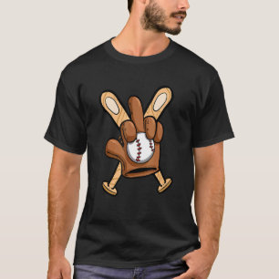 Baseball Player Baseball Bat Basketball Glove Midd T-Shirt