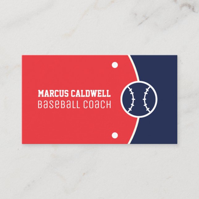 Baseball Player Baseball Coach Instructor  Business Card (Front)