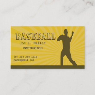 Baseball Player, Baseball coach, School Basiball Business Card