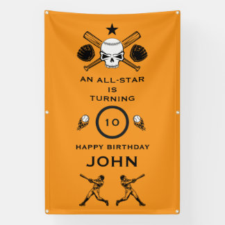 Baseball player Birthday Banner