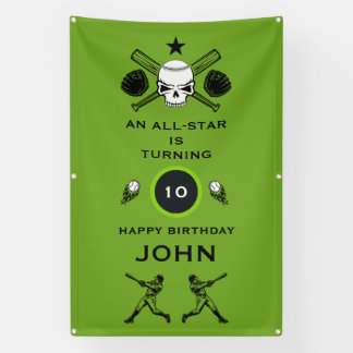 Baseball player Birthday Banner