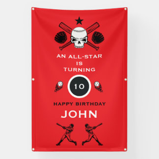Baseball player Birthday Banner