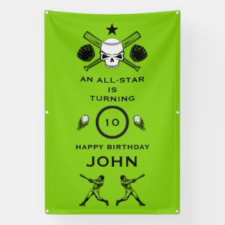 Baseball player Birthday Banner