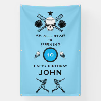 Baseball player Birthday Banner