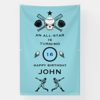 Baseball player Birthday Banner