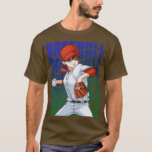 Baseball Player Boys Girls Youth Female Outfielder T-Shirt