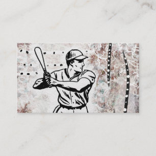 Baseball Player Business Cards - Brown White