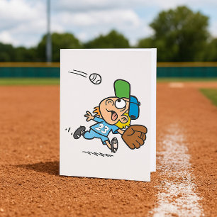 Baseball Player Catching Ball Mid Dive Invitation