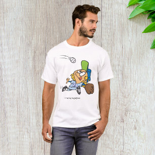 Baseball Player Catching Ball Mid Dive T-Shirt