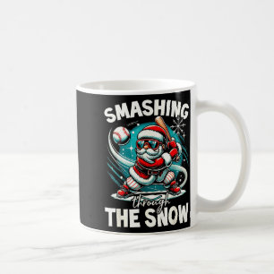 Baseball Player Christmas Santa, Smashing Through Coffee Mug