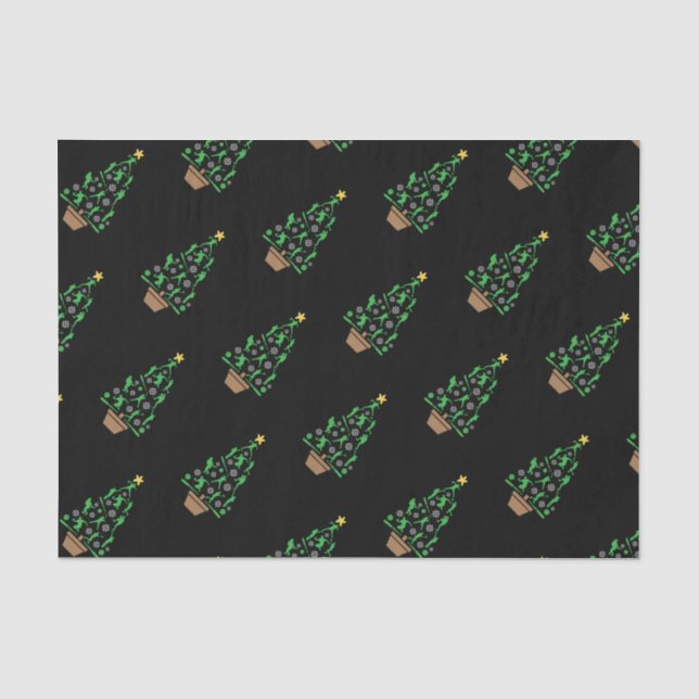 Baseball Player Christmas Tree Tissue Paper (Front)
