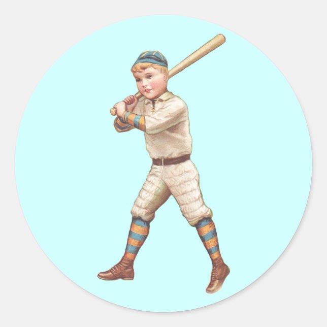 Baseball Player Classic Round Sticker (Front)