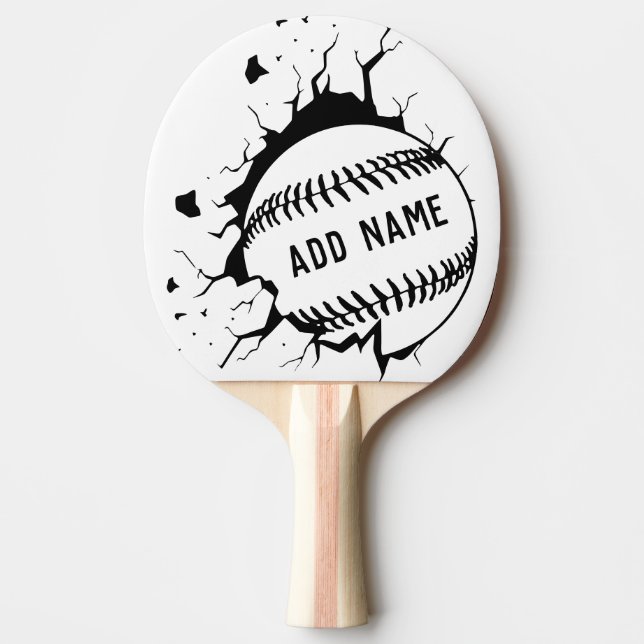 Baseball Player Coach - Bold Modern Drawing Ping Pong Paddle (Front)
